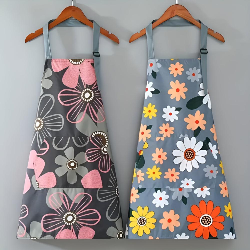 Lunara – Tablier de Cuisine en Coton Enduit à Imprimé Floral Vintage
