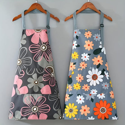 Lunara – Tablier de Cuisine en Coton Enduit à Imprimé Floral Vintage
