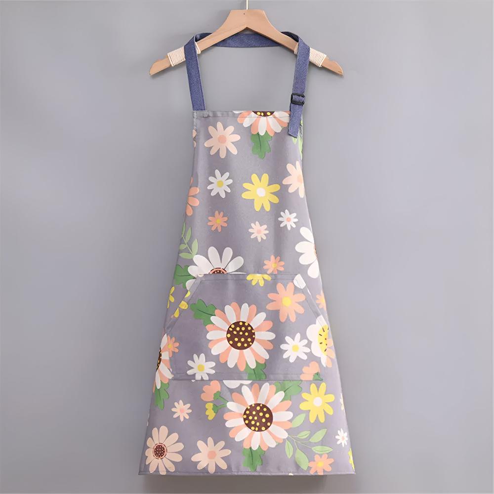 Lunara – Tablier de Cuisine en Coton Enduit à Imprimé Floral Vintage