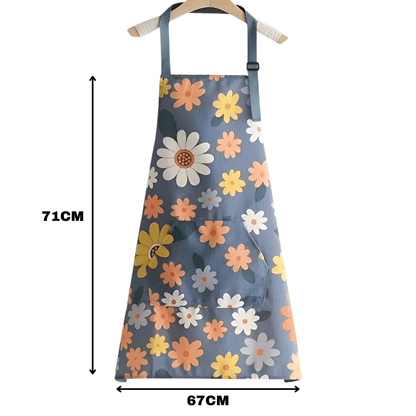 Lunara – Tablier de Cuisine en Coton Enduit à Imprimé Floral Vintage