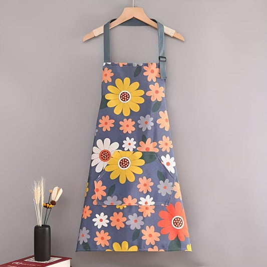 Lunara – Tablier de Cuisine en Coton Enduit à Imprimé Floral Vintage