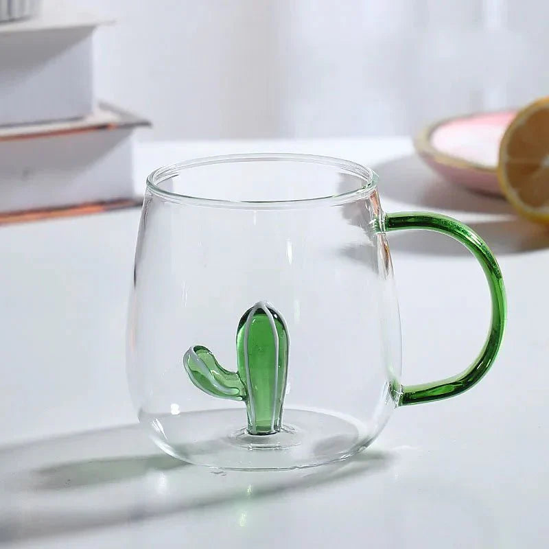 Terra – Tasse en Verre Borosilicate avec Motif Animal 3D Ludique et Élégant