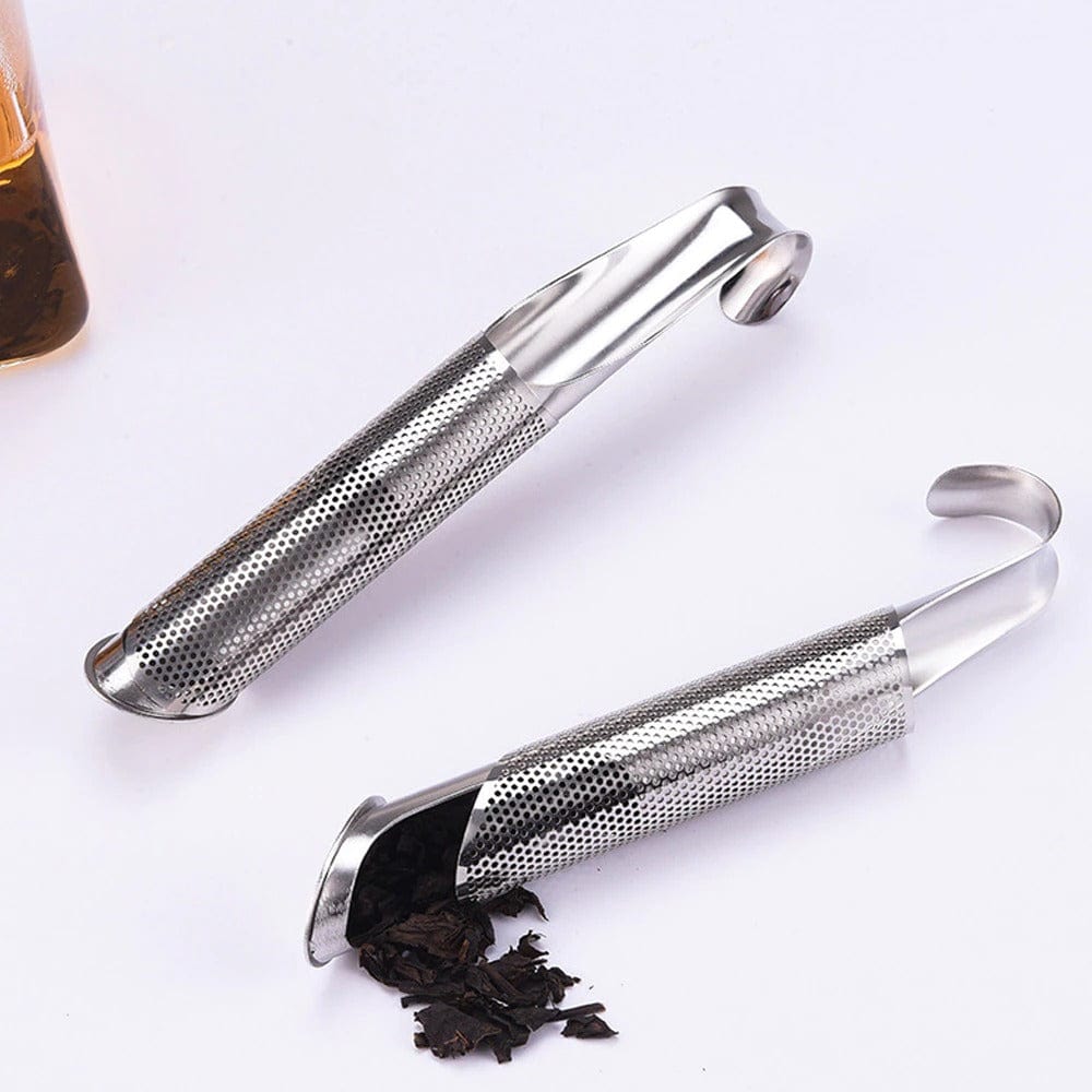 Infuseur à Thé en Acier Inoxydable Cylindrique Micro-Perforé avec Poignée Pliable pour Théière Tasse et Thé en Vrac