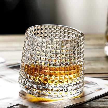 Lunaro – Verre à Whisky Texturé en Verre Soufflé Rotatif