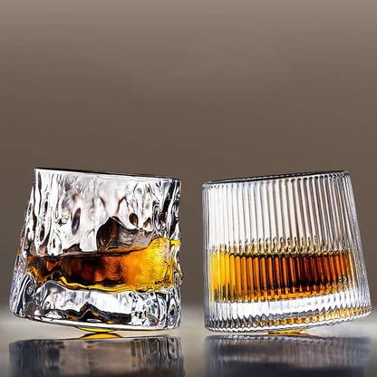 Lunaro – Verre à Whisky Texturé en Verre Soufflé Rotatif