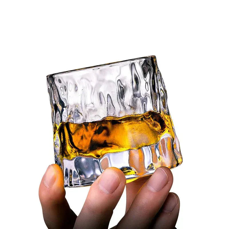 Lunaro – Verre à Whisky Texturé en Verre Soufflé Rotatif