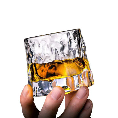 Lunaro – Verre à Whisky Texturé en Verre Soufflé Rotatif
