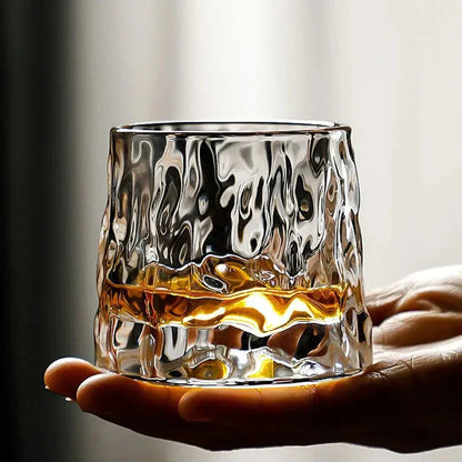 Lunaro – Verre à Whisky Texturé en Verre Soufflé Rotatif