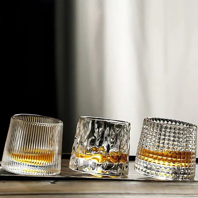 Lunaro – Verre à Whisky Texturé en Verre Soufflé Rotatif
