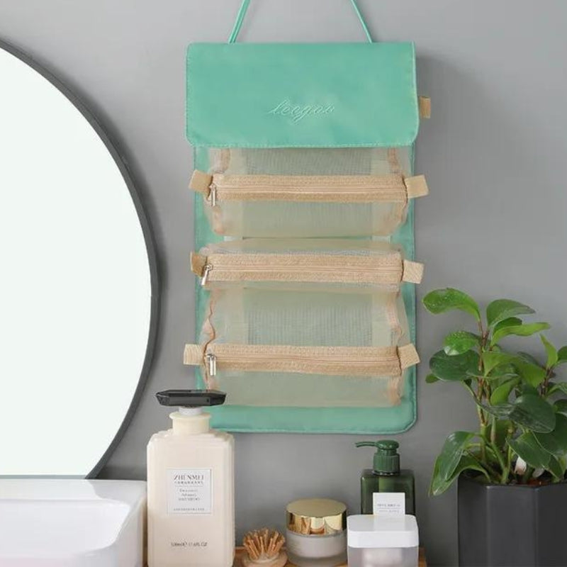 VoyageMate – Trousse de Toilette Pliable et Suspendable