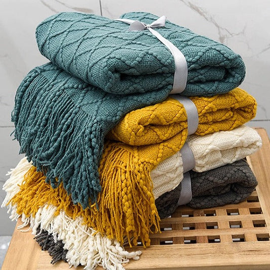 Velora – Plaid Tissé Artisanale Doux et Élégant