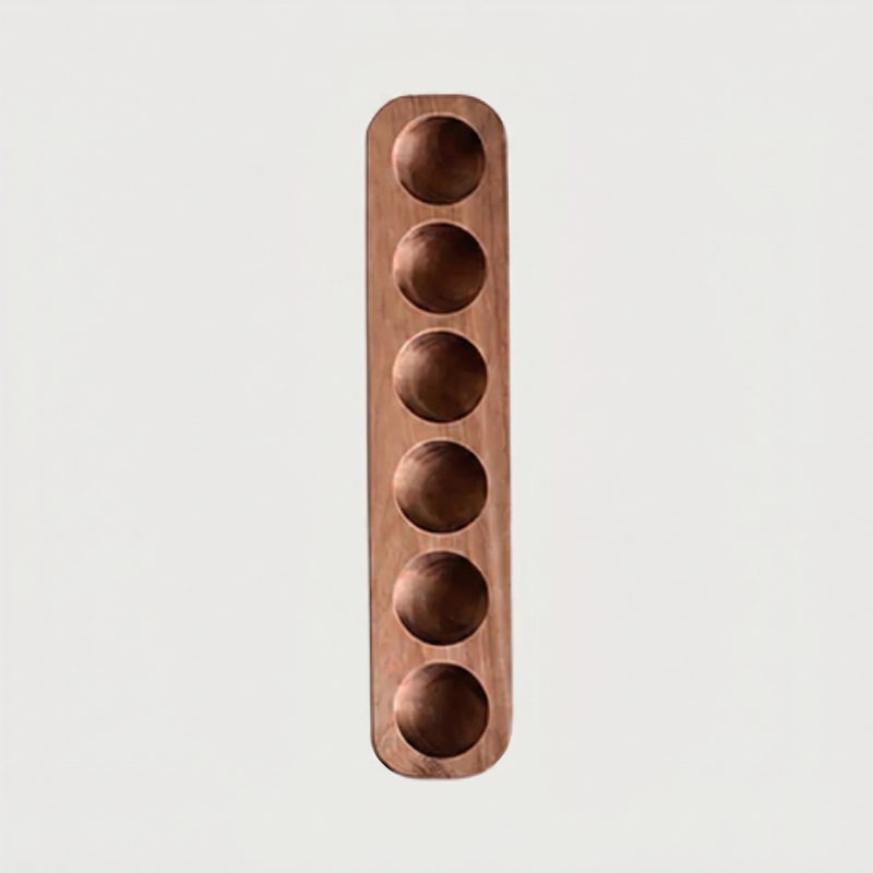 Plateau Range-Œufs en Bois d'Acacia Artisanal avec Alvéoles Creusées pour Cuisine Réfrigérateur et Garde-Manger