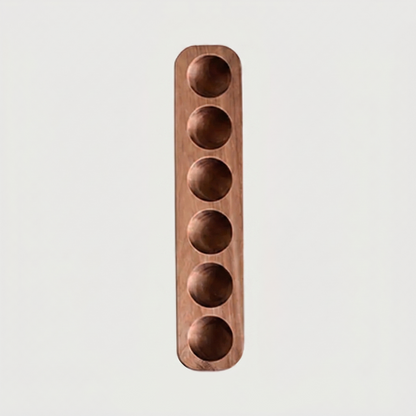 Plateau Range-Œufs en Bois d'Acacia Artisanal avec Alvéoles Creusées pour Cuisine Réfrigérateur et Garde-Manger