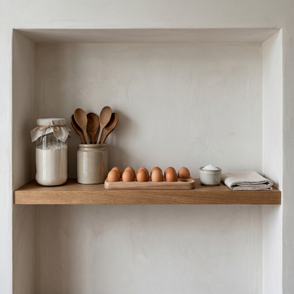 Plateau Range-Œufs en Bois d'Acacia Artisanal avec Alvéoles Creusées pour Cuisine Réfrigérateur et Garde-Manger